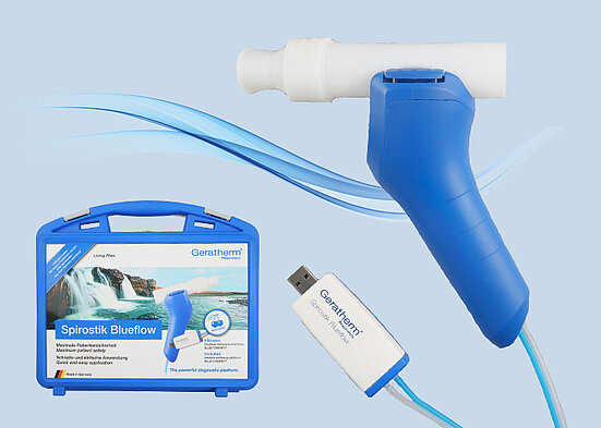 Spirostik Blueflow offers advanced Spirometry measurements, including Slow Vital Capacity (SVC), Forced Vital Capacity (FVC), and Maximum Voluntary Ventilation (MVV), in compliance with ATS/ERS guidelines.
